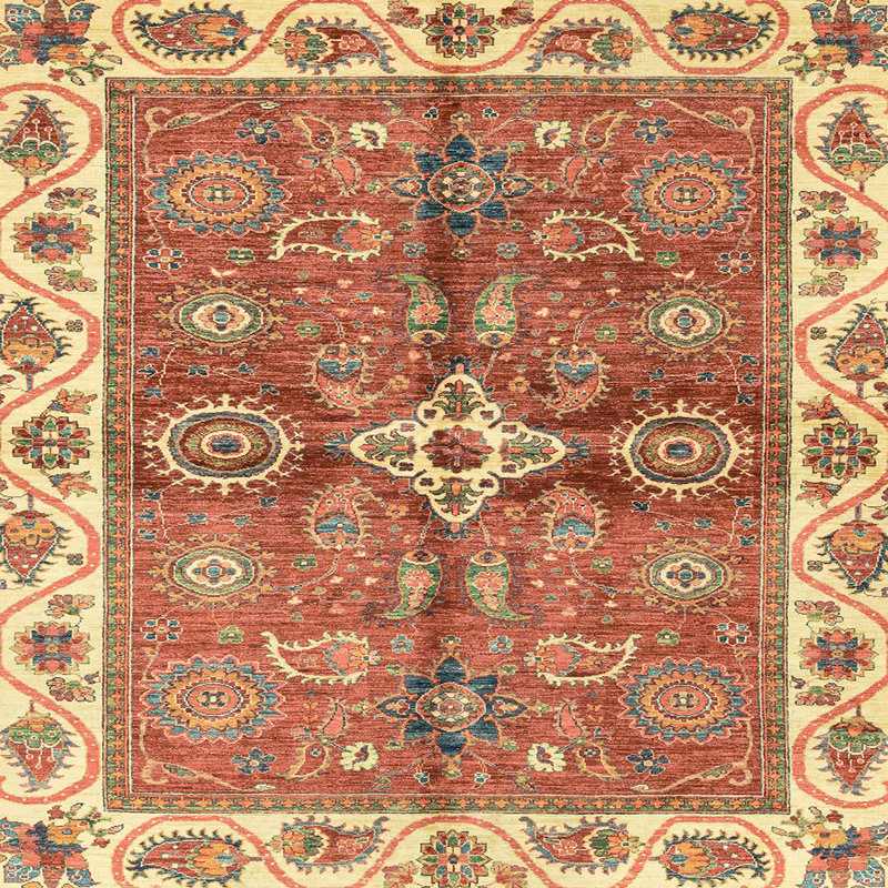 Abstract Indoor Rug, Square 3'