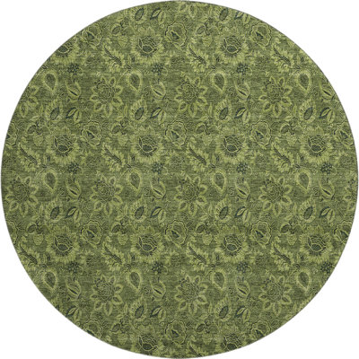 Premium Machine Washable Addington Olive Rug