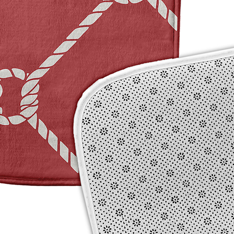 Tapis de bain Nautical Nights, L 17 po x L 24 po, Rouge