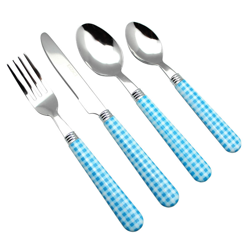 Brambly Cottage Otway 24 Piece Cutlery Set , Service for 6, Blue