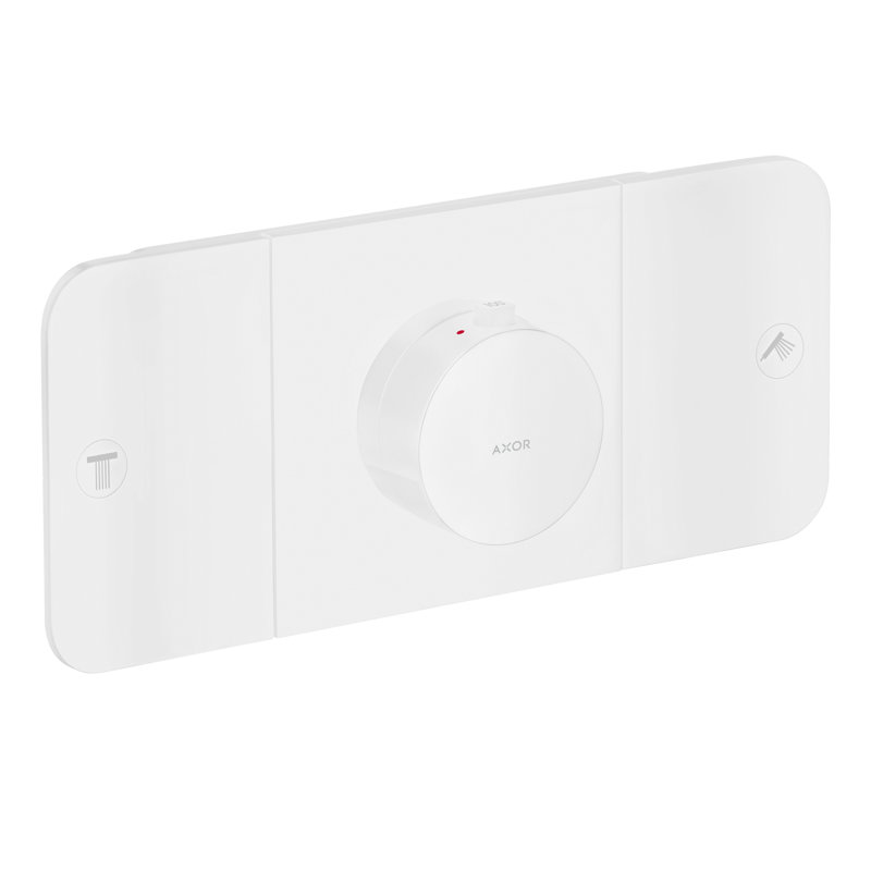Modern 3-Handle 3" Wide Thermostatic Shower Valve Trim, Matte White
