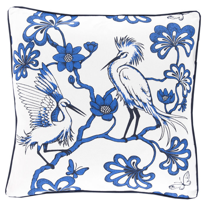 Floral Cotton Throw Pillow, Mint, Down