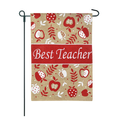 Double Sided 18 in. H x 12.5 in. W Burlap and Polyester Graduation Garden flag