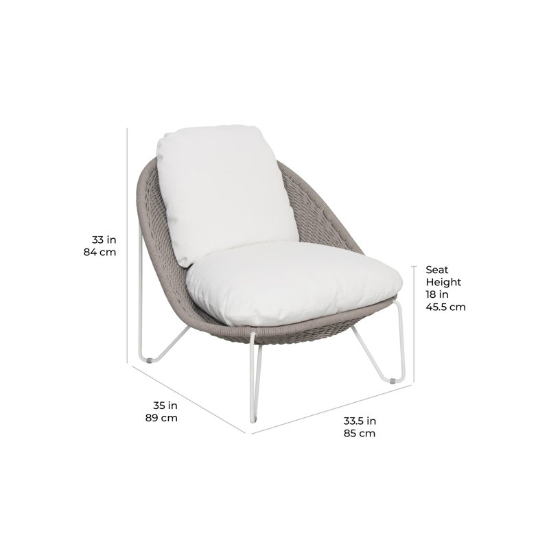 Chaise de patio avec coussins sunbrella Archipelago