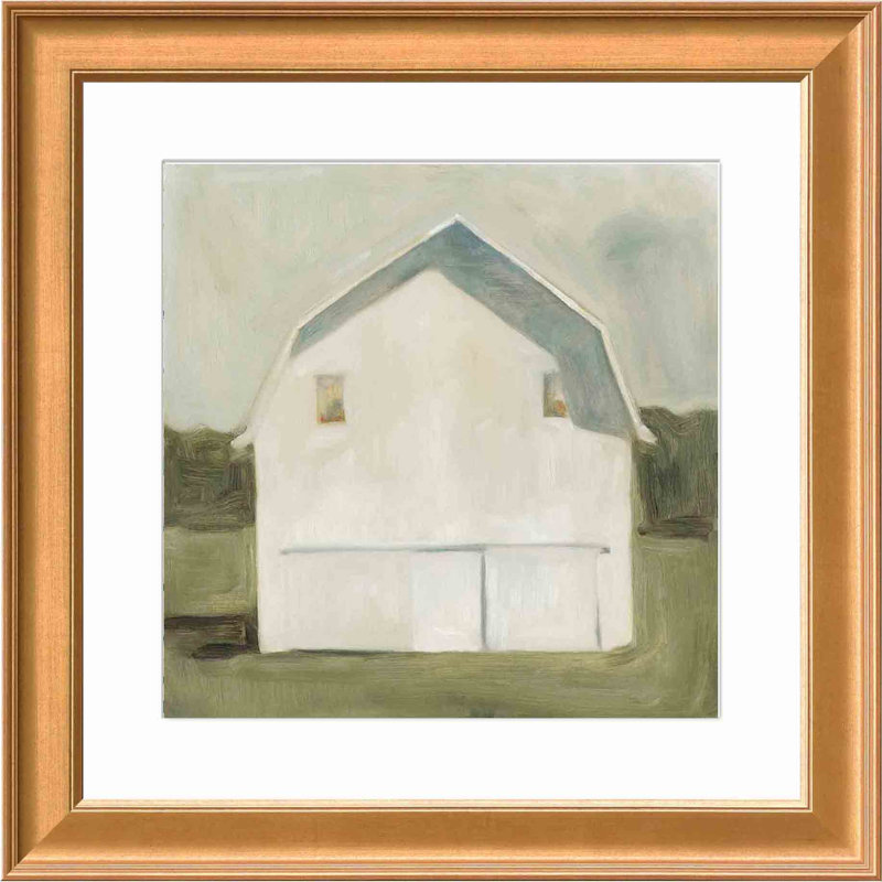 «Serene Barn VI» par Emma Scarvey - peinture encadrée, Or antique, H 18,86 po x l 18,86 po x P 0,85 po