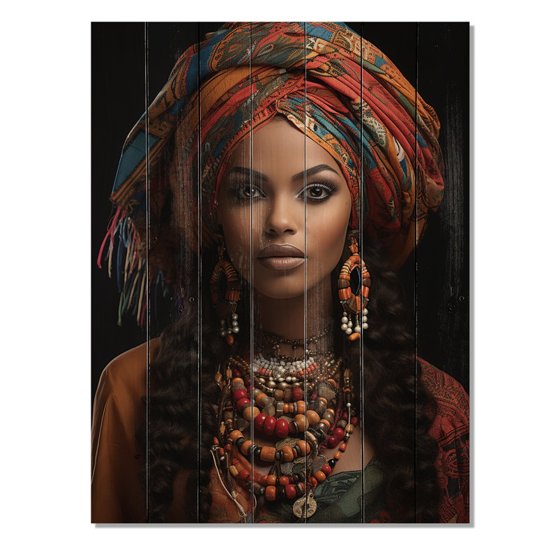 Maryon, beauté ornée d'Afrique I sur bois, H 40 po x l 30 po x P 0,78 po