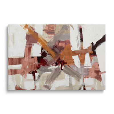 Orange Multicolor Canvas Abstract Oil Painting, Modern Contemporary Wall Art for Living Room Bedroom and Home Office