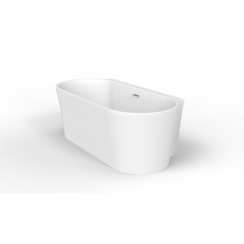 Baignoire autoportante en acrylique 67 po avec drain interne Oakleigh, Blanc