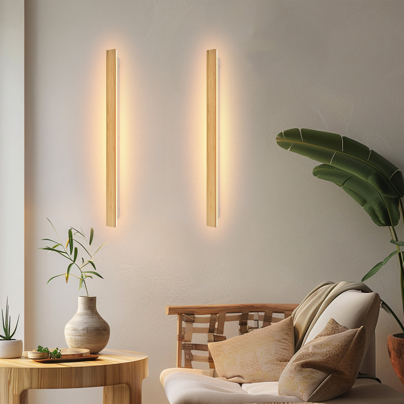 Damiani Bamboo LED Flush Mounted Sconce, 31.5" H x  1.97" W x 1.81" D