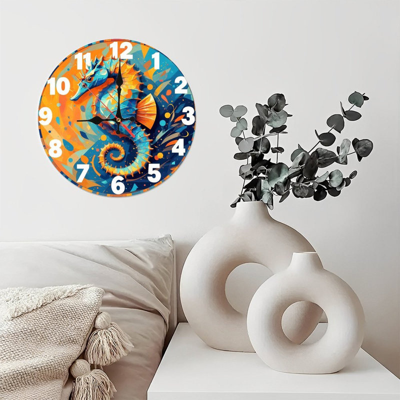 Horloge colorée hippocampe