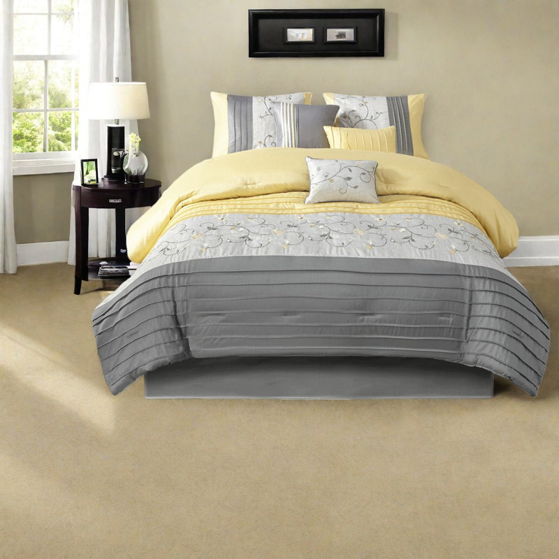 Ensembles de literie luxueux en polyester jaune, style moderne pour la maison