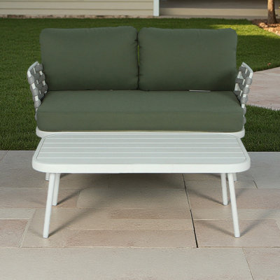 Causeuse et table en acier