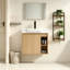Meuble-lavabo mural 24 po avec lavabo en céramique blanche et porte à fermeture en douceur, emballage KD, chêne clair-170968379-170968376