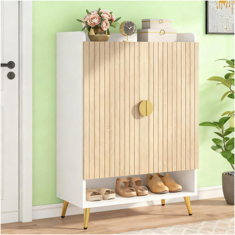 7-Tier Shoe Storage Cabinet Wooden  Shoe Cabinet