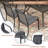 60" Patio dining set with Metal Round Dining Table and Stackable Armrest Dining Chairs-338579528