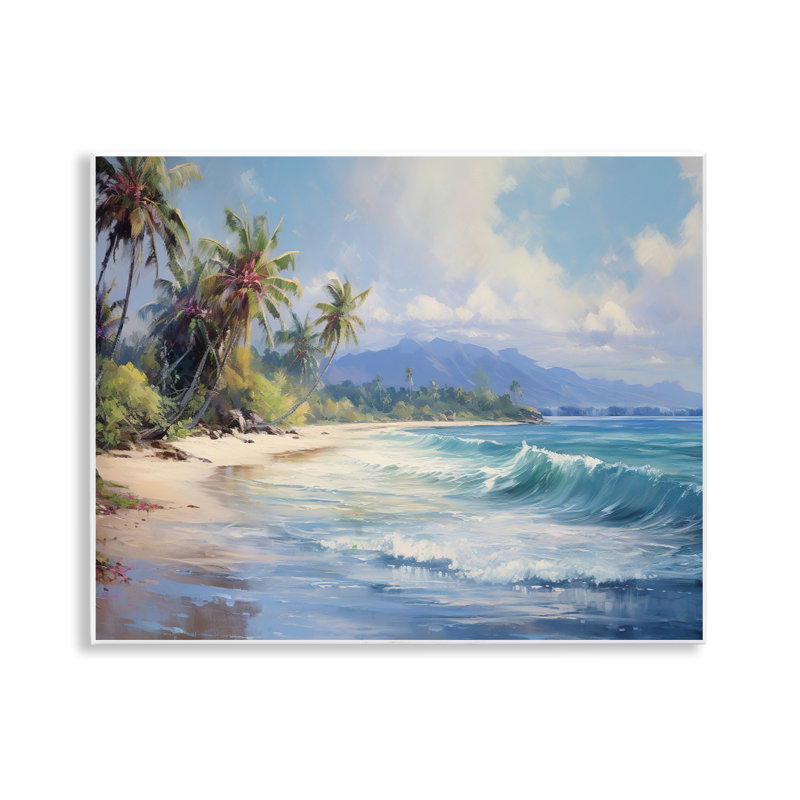 Plaque murale «Tropical Coast with Rolling Waves», design par Franklyn Gregory