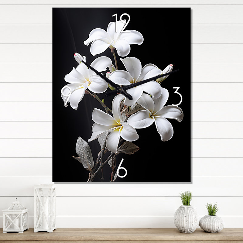 Cleante - Horloge murale moderne Plumeria, Grand