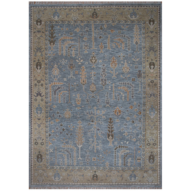 One-of-a-Kind Rectangle 10'1" X 13'9" New Age Area Rug Blue