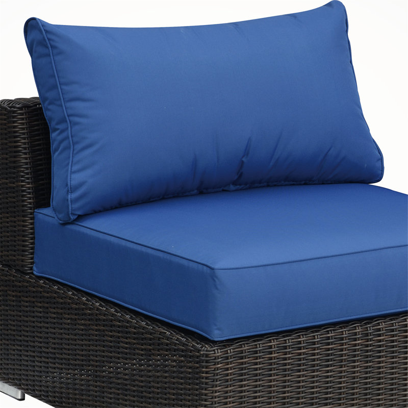 Canapé modulaire 2 pièces Clidy, 100 % polyester bleu