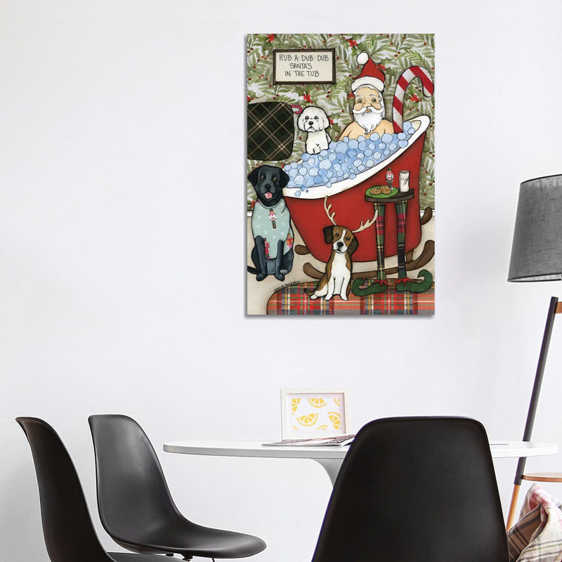 Santa's In The Tub by Jamie Morath - Wrapped Canvas Painting, 101.6 cm H x 66.04 cm W