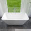 66 po X 30 po Baignoire de trempage autoportante en acrylique avec drain central en blanc brillant