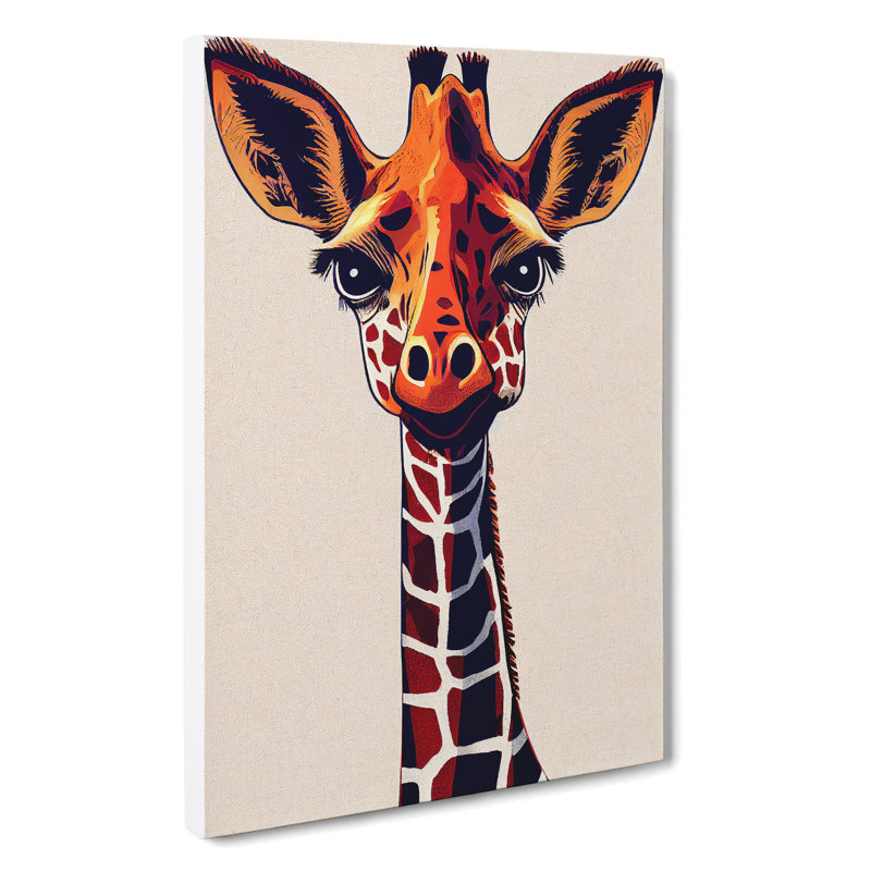 Animated Giraffe - Wrapped Canvas, 60cm H x 40cm W x 3cm D