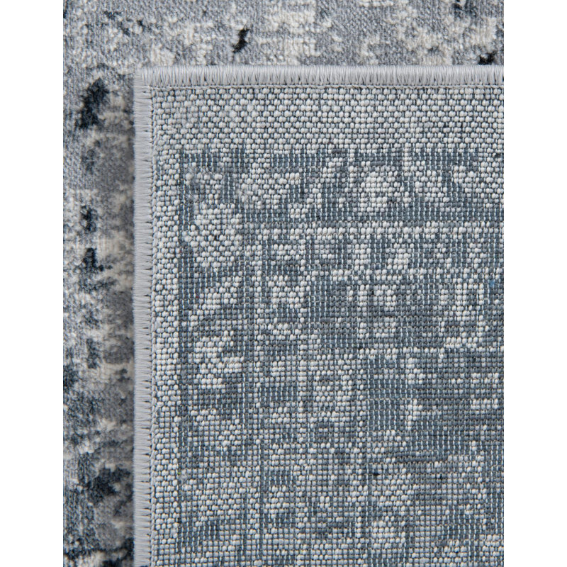 Lanett Oriental Blue/Gray Area Rug, Rectangle 3'1" x 5'3"