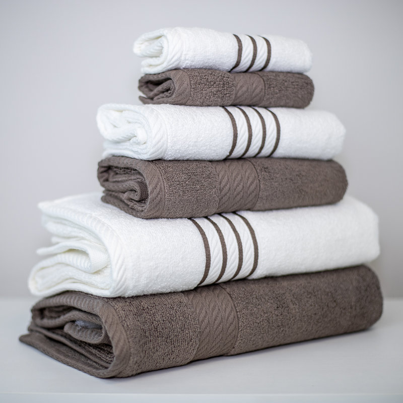Ensemble de serviettes 6 pièces 100 % coton , Moka