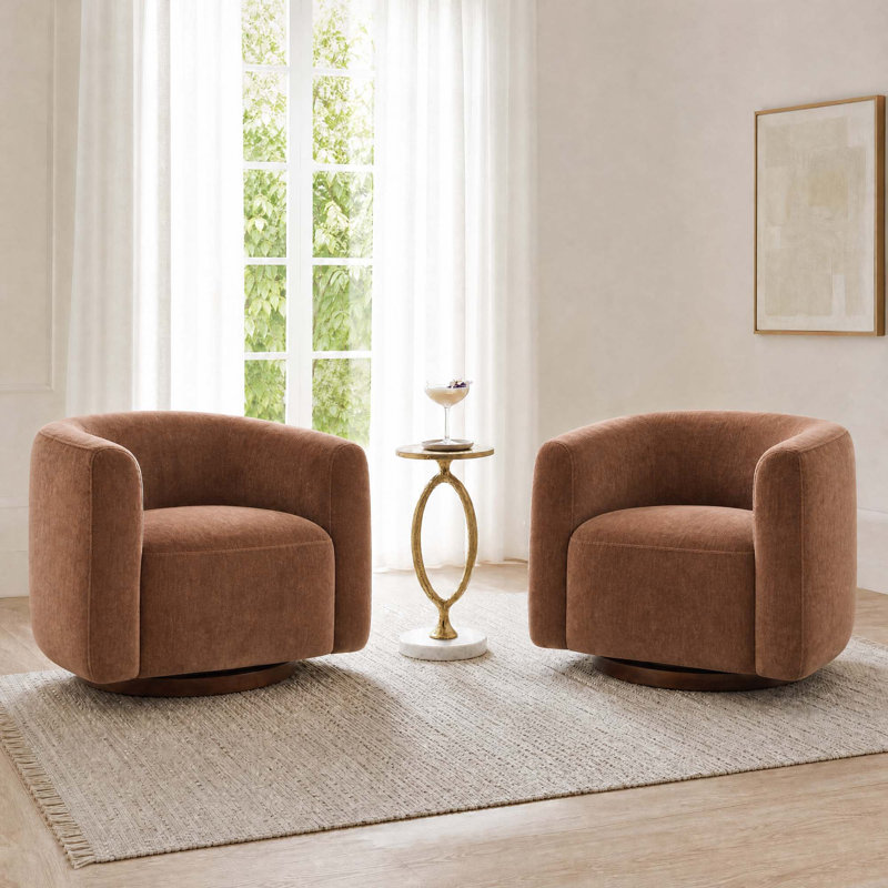 Becki Owens pour Joss & Main, Becki Owens pour fauteuil pivotant Barrel, Moka