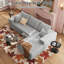 Canapé modulaire Cloud, canapé désossé en velours côtelé avec méridienne en L, canapé modulaire moderne, siège profond confortable pour le salon, la chambre à coucher, sans assemblage-1229878150-1229878153