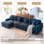 Canapé modulaire en velours côtelé 4 pièces-R-495337446-495337447-495337450