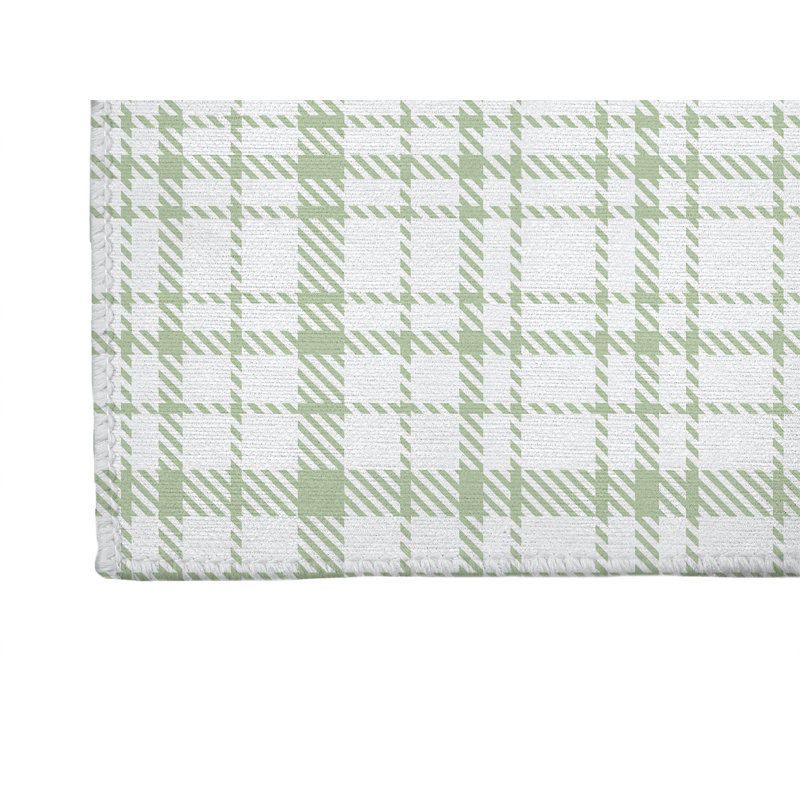 Liz Plaid Non-Slip Outdoor Rug, Runner 2'6" x 8'