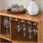 Armoire à liqueur rustique de 31,5 pouces avec porte-verres à vin, support à vin et tablettes réglables pour la salle à manger de style maison de campagne