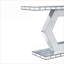 Table basse hexagonale moderne en cristal pour le salon, rangement en verre étincelant à deux niveaux L 55 po x l 14,17 po x H 31,5 po