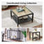 Table basse carrée 27,56 po avec plateau en verre trempé et structure en métal noir