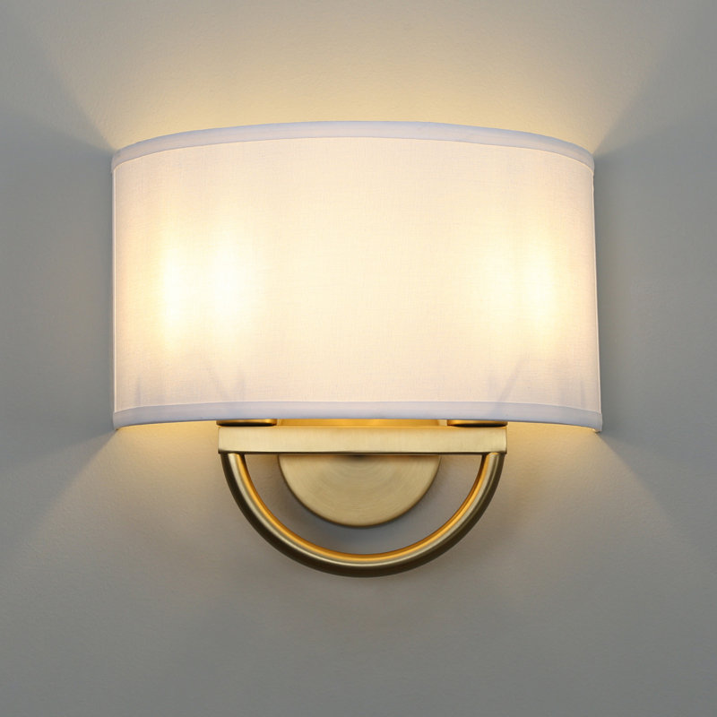 Appliques murales blanches en tissu, Laiton, Laiton