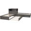 Lit plateforme simple en L avec lit gigogne, bureau, armoires de rangement et lumière DEL, lit d'angle en bois massif, gris-1356181211
