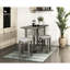 Table rectangulaire de style industriel gris pour la cuisine, 4 places, placage et métal, placage de bois de 36,5 po de hauteur, 54 po de largeur