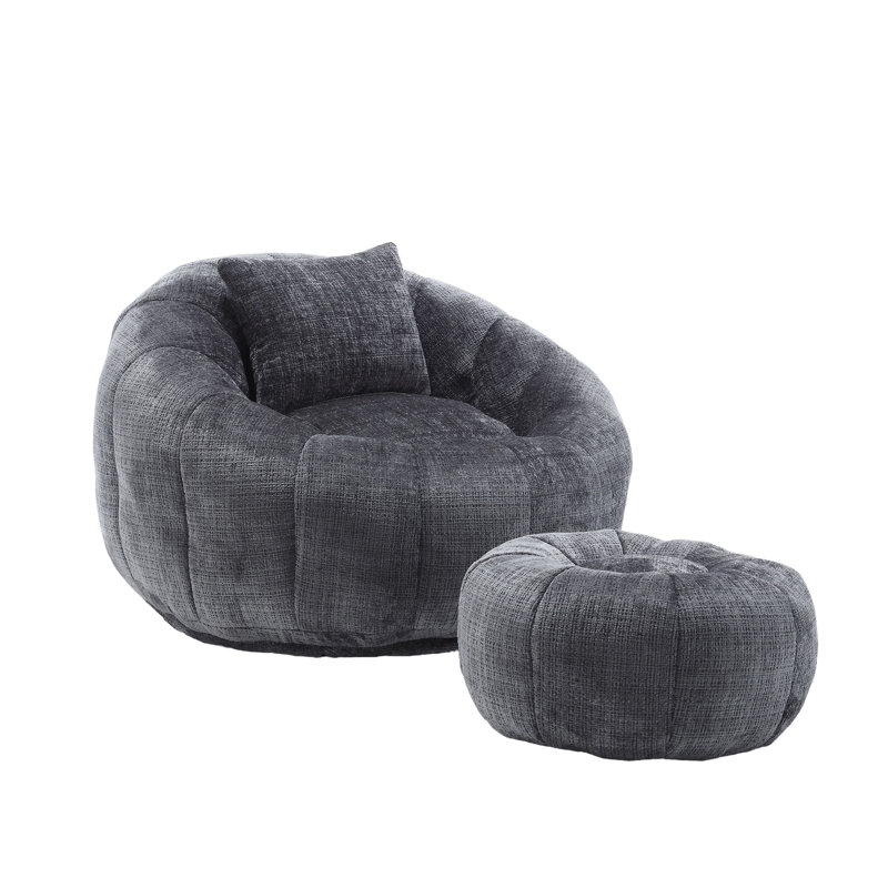 UNITED WE WIN Modern Bean Bag Chairs, Gray
