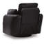 Modie Swivel Glider Recliner Chair with One Pull Motion, Black Leather