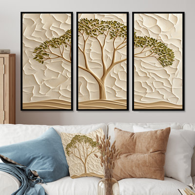 «Minimal Acacia Tree Landscape I», ensemble d'art mural d'acacia