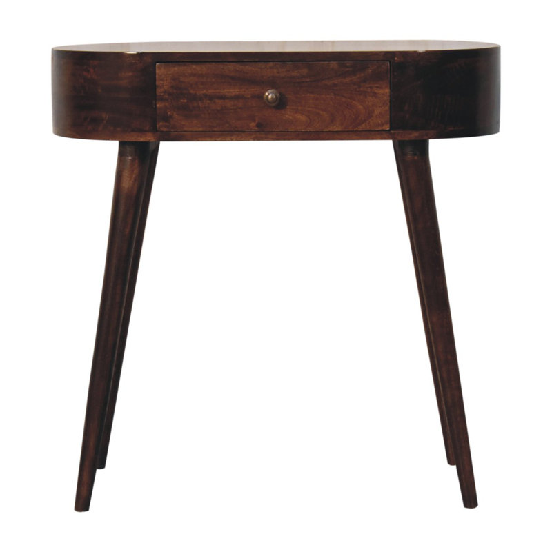 Petite console ronde caramel, Noyer