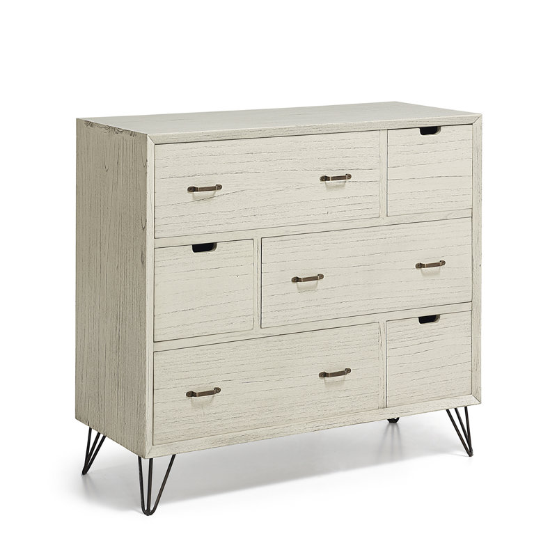 Muria Solid Wood 110cm W 6 - Drawer Chest of Drawers