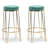 Upholstered Velvet Counter Stool with Steel Frame