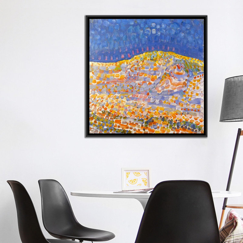 " Dune Ll " by Piet Mondrian, 18" H x 18" W x 1.5" D, Black Framed Canvas, No Mat