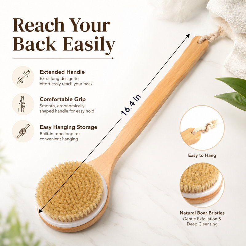 Topteng Natural Wood + Piglet Brush