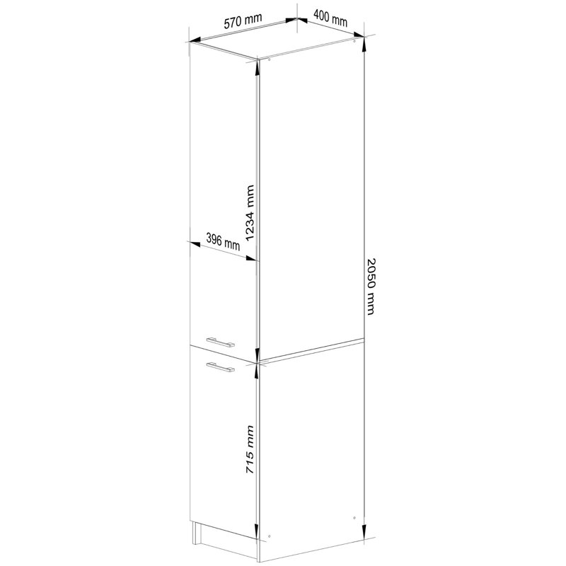 Tall kitchen cabinet in white