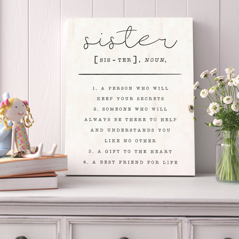 Art sur toile Bulle Sweet Sister, H 20 po x l 16 po x P 1,25 po