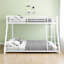Lit superposé en métal simple au-dessus d'un lit double avec escalier amovible, structure robuste, rangement sous le lit de 12 po, aucun sommier tapissier requis, blanc