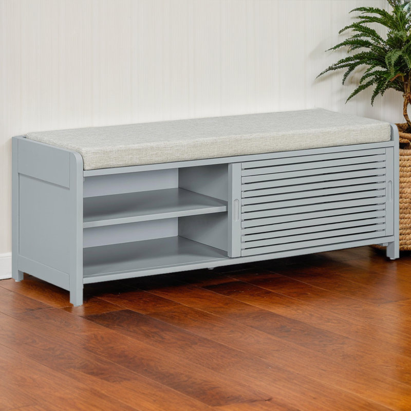 Banc de rangement en tissu, Gris